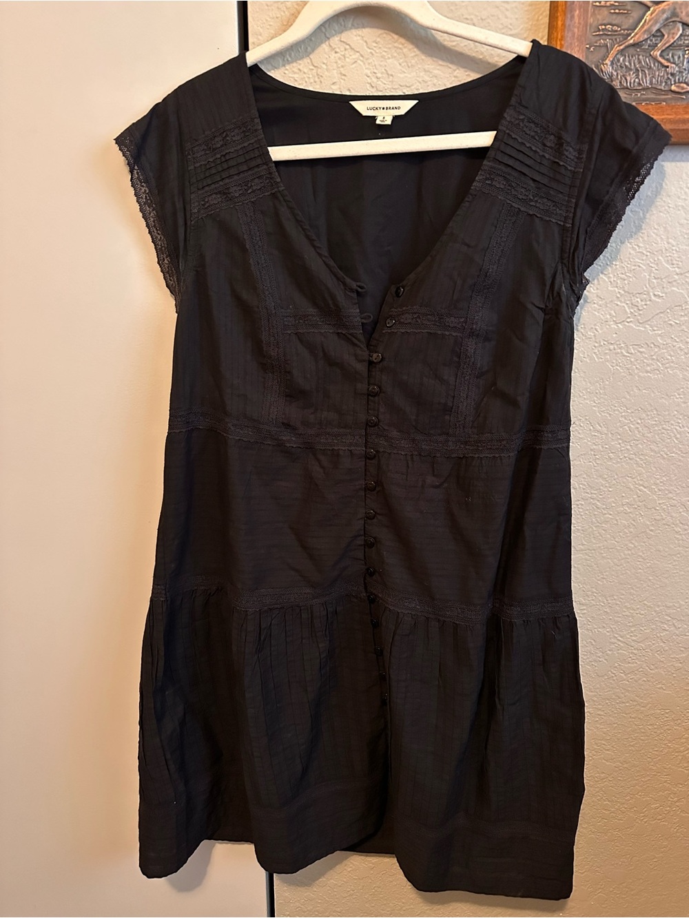 Lucky Brand Black Button-Front Women’s Dress